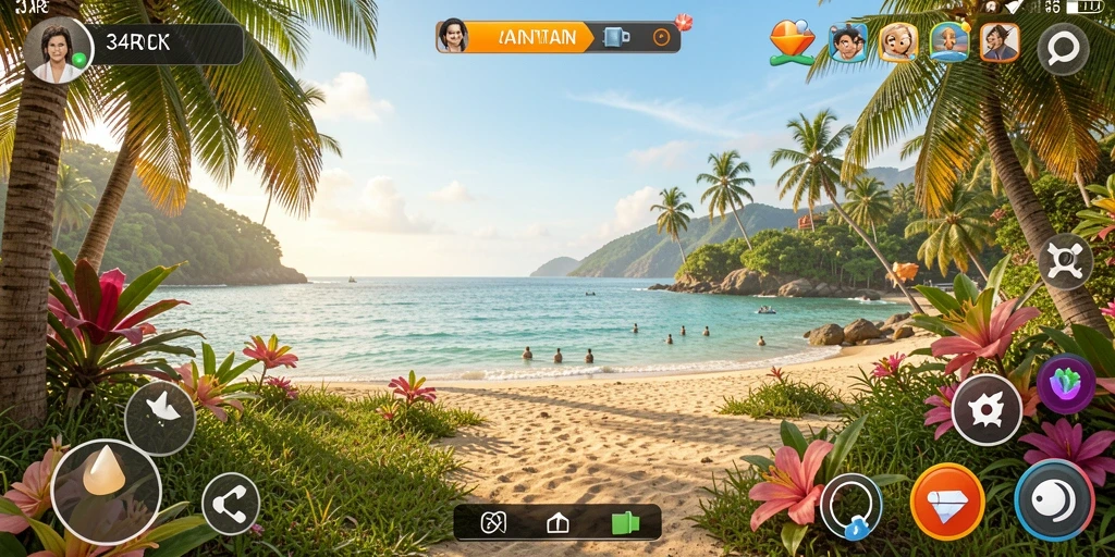 Screenshot gameplay 34R menampilkan aksi seru dan grafis ceria.