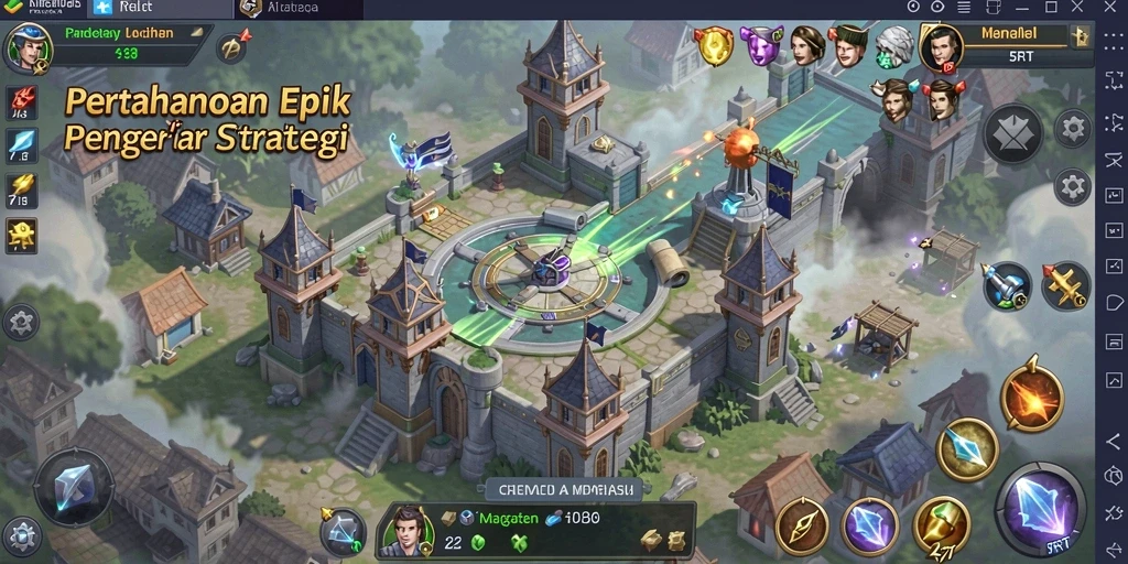 Tangkapan layar gameplay menara pertahanan yang menegangkan di 5RT.