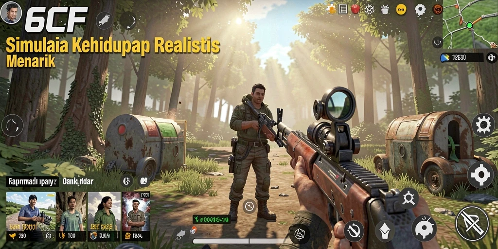Screenshot gameplay 6CF yang menarik dan interaktif.