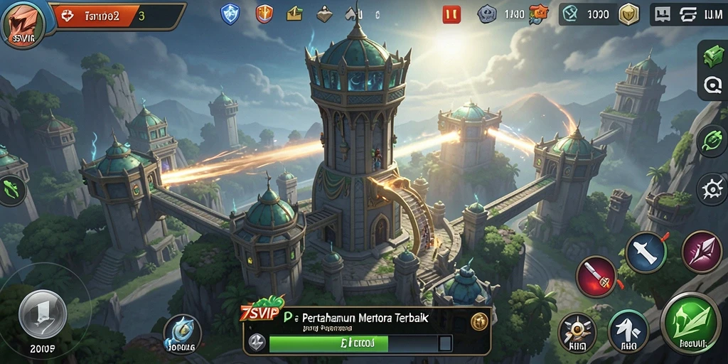 Tampilan gameplay Tower Defense yang mendebarkan dalam 7SVIP.