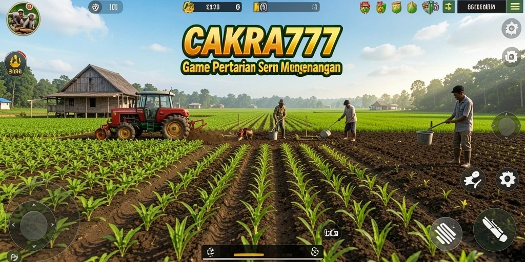 Screenshot gameplay CAKRA777 yang menampilkan kegiatan pertanian.
