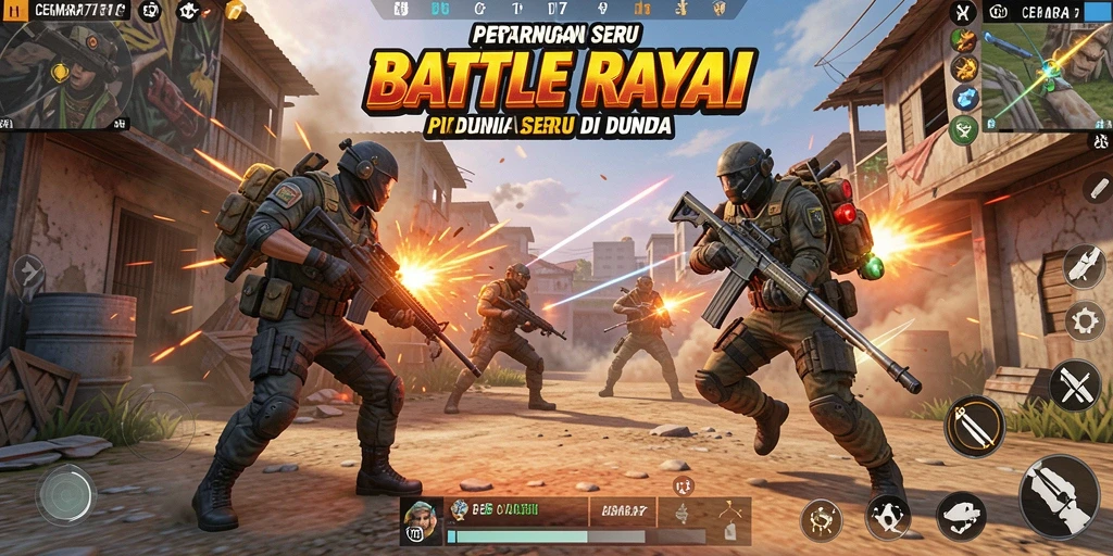 Tangkapan layar gameplay CEMARA77 dengan aksi Battle Royale yang seru.