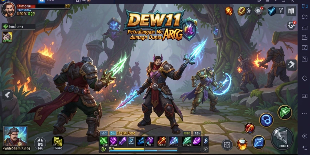 Tampilan dinamis dari gameplay ARPG DEWI11 yang menegangkan.