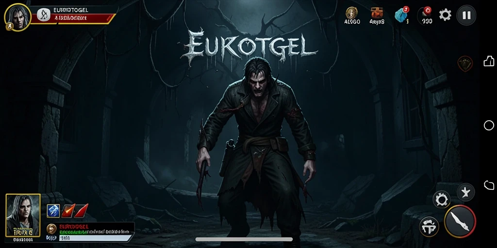 Screenshot utama EUROTOGEL menampilkan suasana menyeramkan dalam gameplay.