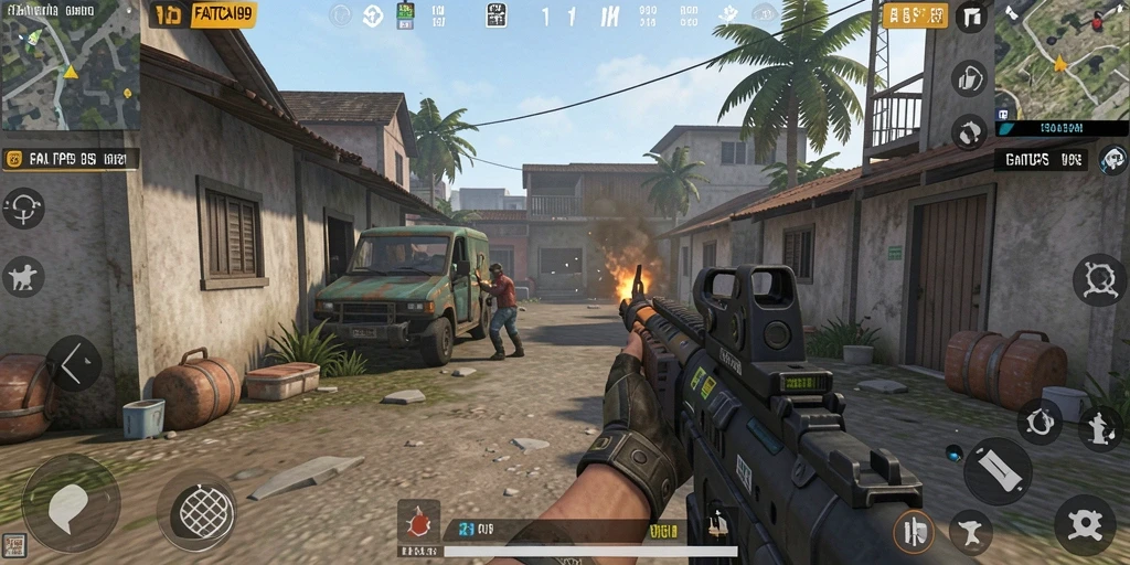 Gameplay seru di FATCAI99 dengan aksi TPS intens.