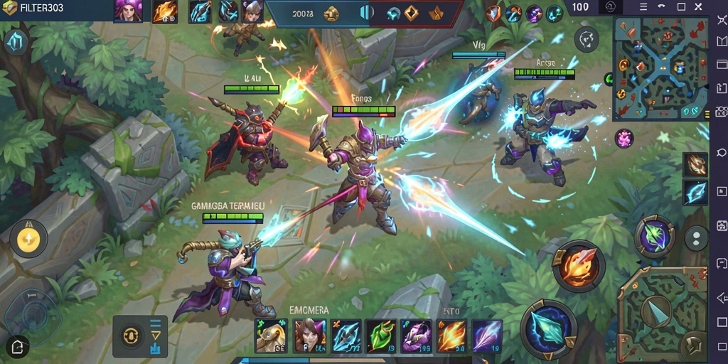 Gameplay seru dari FILTER303 dalam mode MOBA yang menarik.