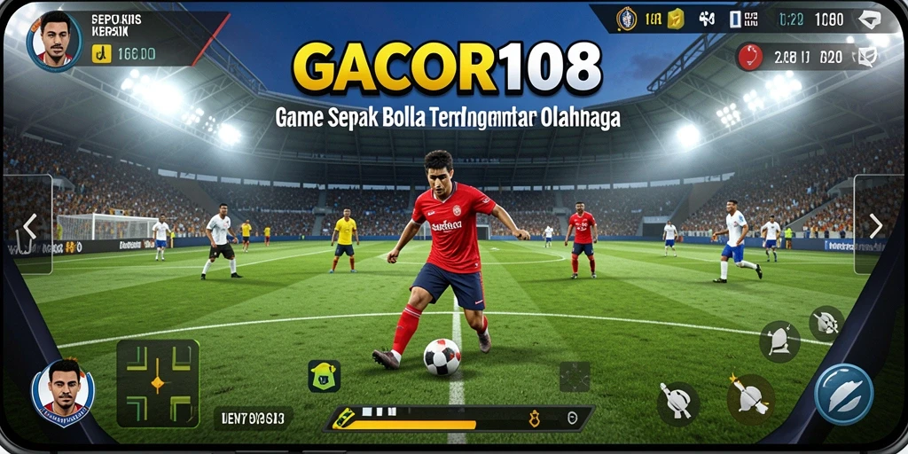 Screenshot GACOR108 menampilkan aksi pertandingan sepak bola yang mendebarkan.