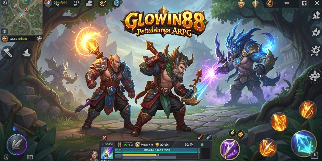 Tampilan aksi mendebarkan dalam GLOWIN88 featuring gameplay ARPG.