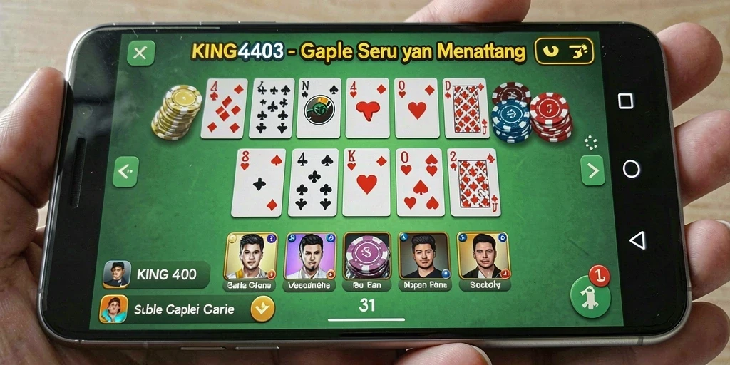 Screenshot gameplay KING403 yang menunjukkan aksi seru permainan Gaple.