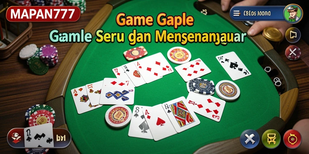 Tampilan screenshot gameplay Gaple yang seru di MAPAN777.