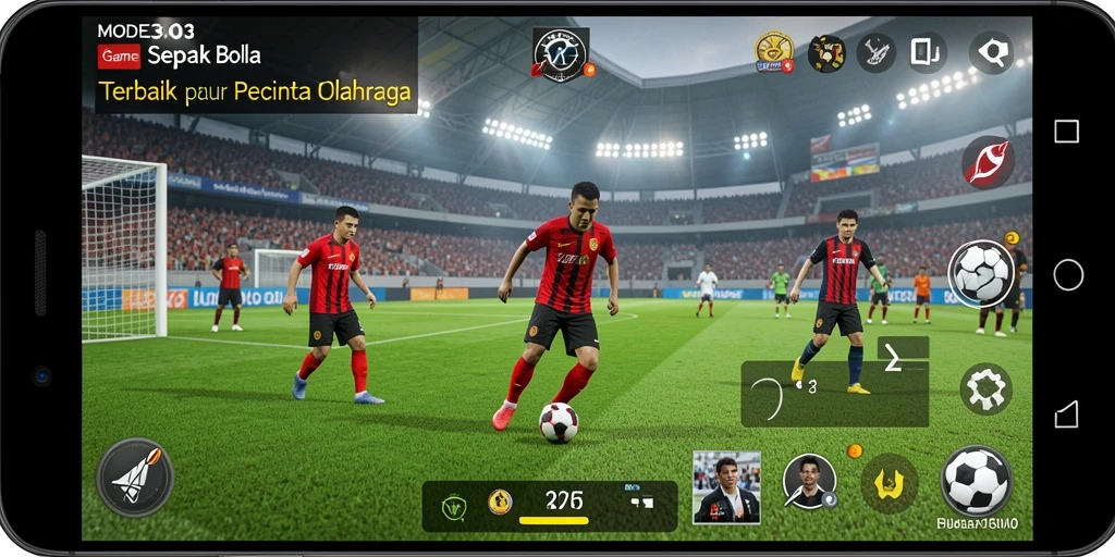 Tampilan gameplay menegangkan dari <strong>MODE303</strong> dengan aksi sepak bola yang dinamis.