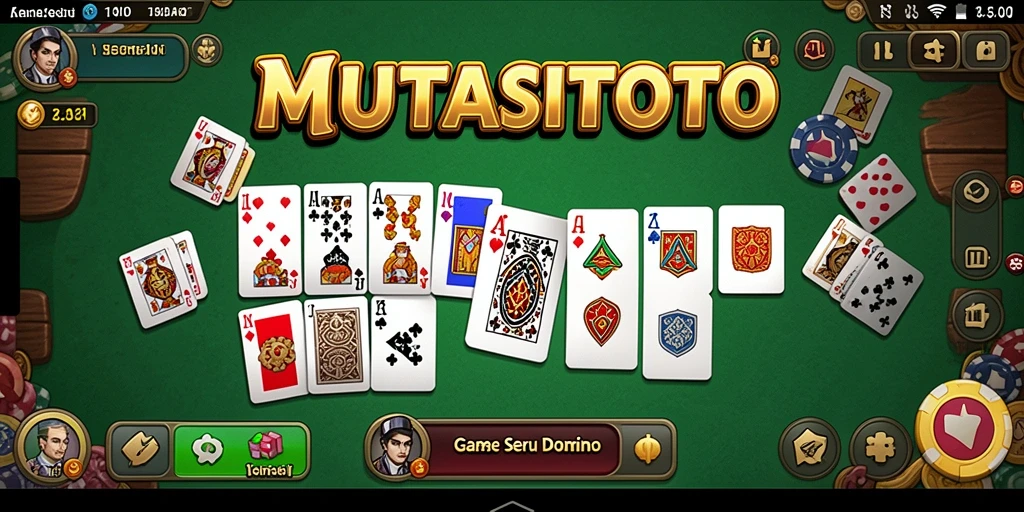 Screenshot utama MUTASITOTO menampilkan gameplay domino yang menarik dan seru.
