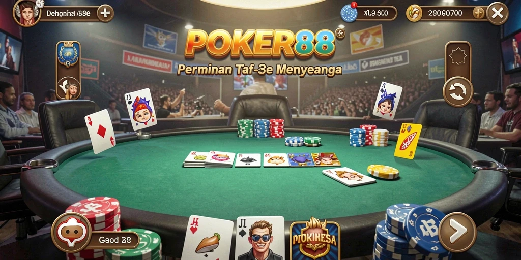 Tampilan gameplay seru dari POKER88 yang menantang.