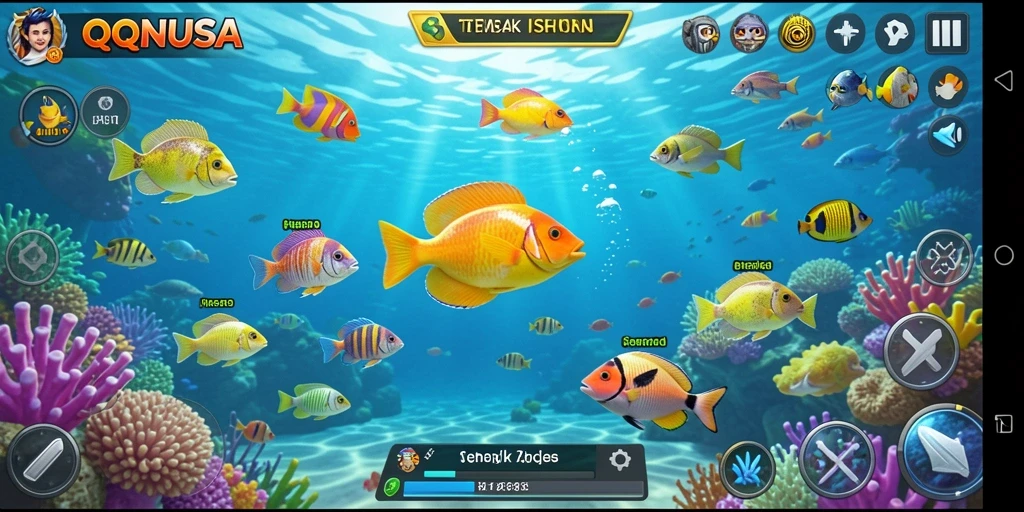 Tampilan gameplay Tembak Ikan yang seru dan menarik di QQNUSA.