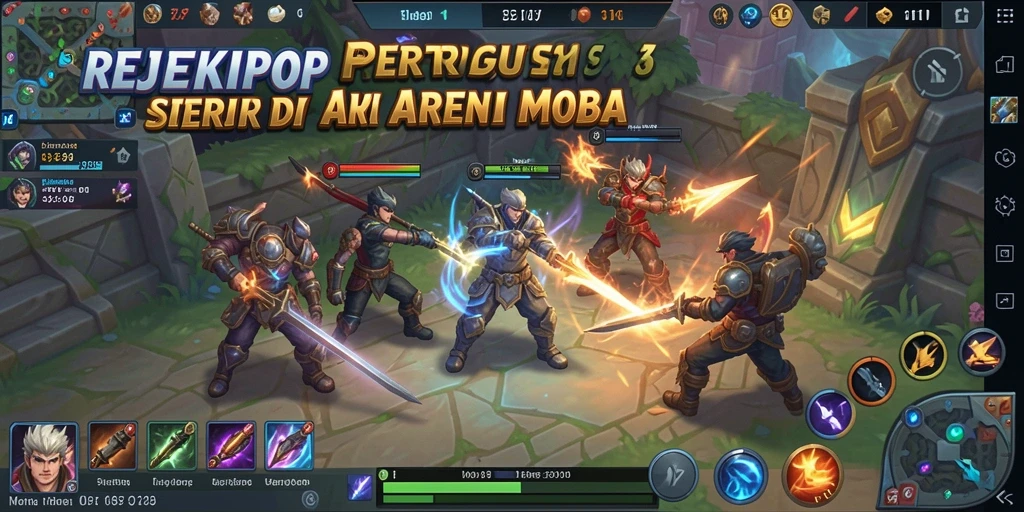Tampilan gameplay seru dari REJEKIPOP di arena MOBA.