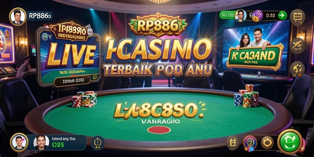 Tampilan menarik dari gameplay Live Casino RP886 dengan dealer langsung.