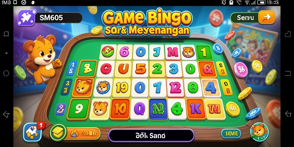 Tampilan menarik dari permainan Bingo SM605 yang penuh keseruan.