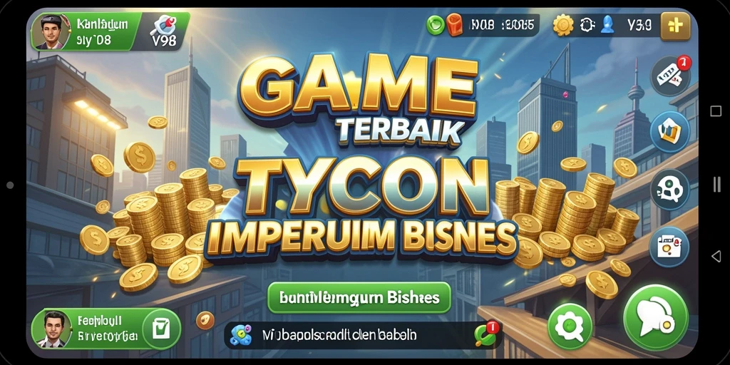 Tangkapan layar V98 menunjukkan gameplay mendebarkan dengan elemen Tycoon yang menarik.
