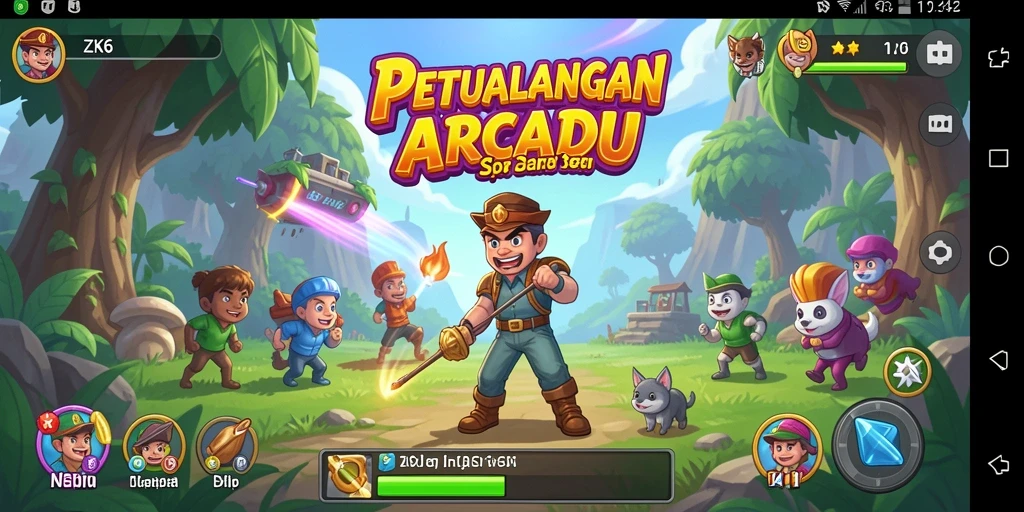Tampilan gameplay ZK6 yang penuh aksi dan keseruan Arcade.
